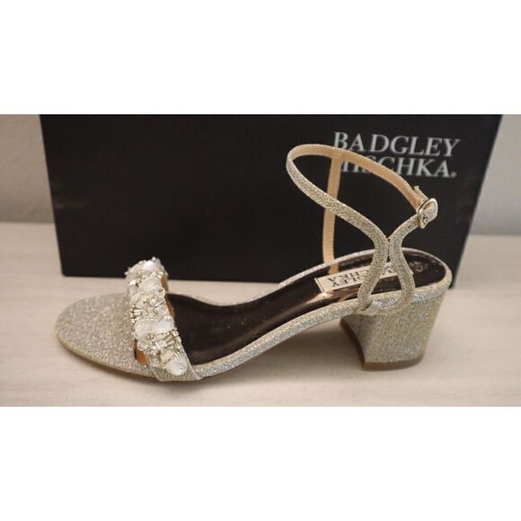 Badgley Mischka MP6306 Women's Sz 6 Platino Tanessa Ankle Strap Sandals $235 - Picture 5 of 14